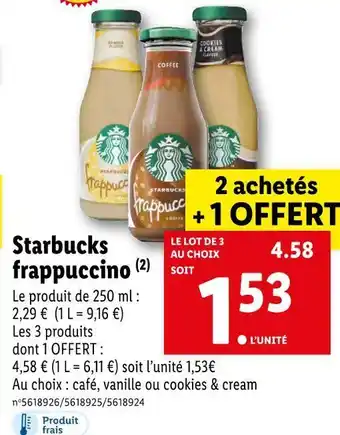 Lidl Starbucks frappuccino offre