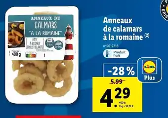 Lidl Anneaux de calamars à la romaine offre