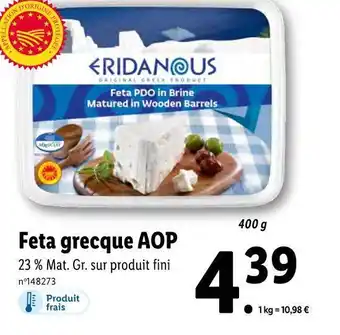 Lidl Eridanous feta grecque aop offre