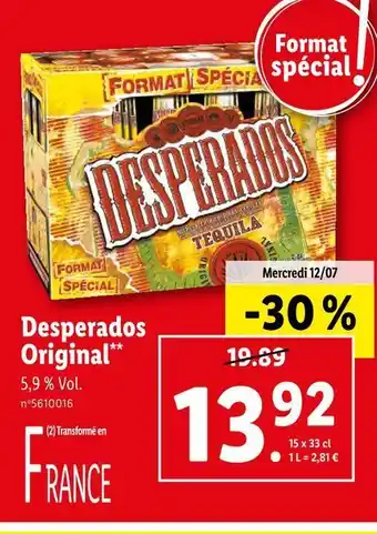Lidl Desperados desperados origina offre