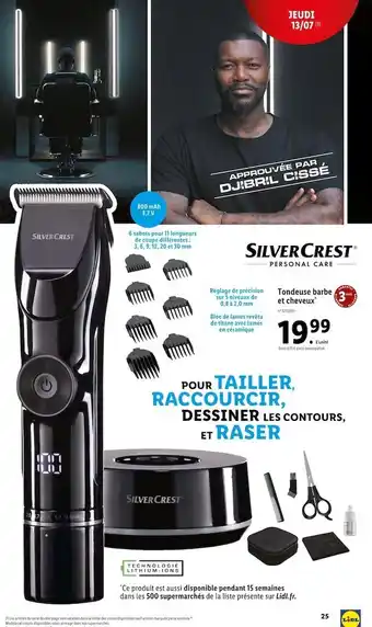 Lidl Silver crest tondeuse barbe et cheveux offre