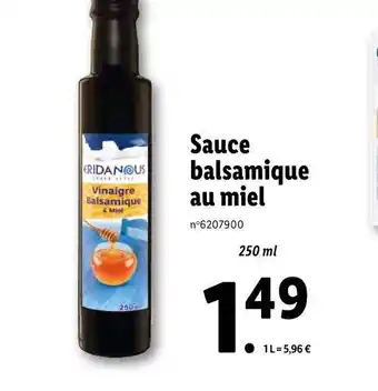 Lidl Eridanous sauce balsamique au miel offre