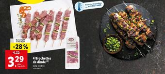 Lidl 4 brochettes de dinde offre