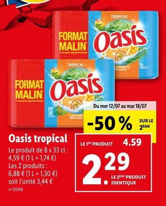Lidl Oasis oasis tropical offre