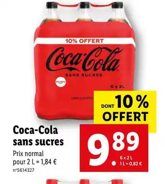 Lidl Coca-cola coca-cola sans sucres offre