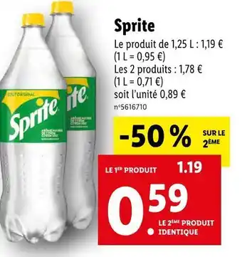 Lidl Sprite sprite offre