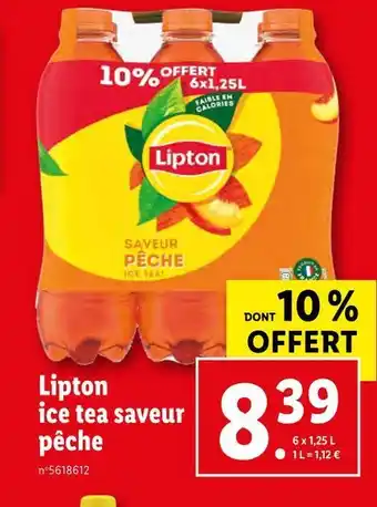 Lidl Lipton lipton ice tea saveur pêche offre
