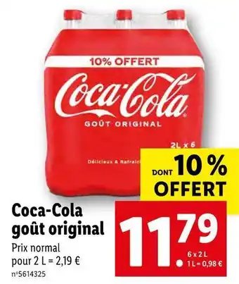 Lidl Coca-cola coca-cola goût original offre