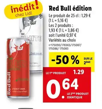 Lidl Red bul red bull édition offre