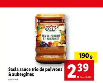 Lidl Sacla sauce trio de poivrons & aubergines offre
