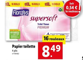 Lidl Floralys papier toilette offre