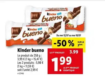 Lidl Kinder kinder bueno offre