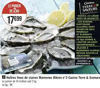 Casino Supermarchés Casino huîtres fines de claires marennes oléron n°3 offre