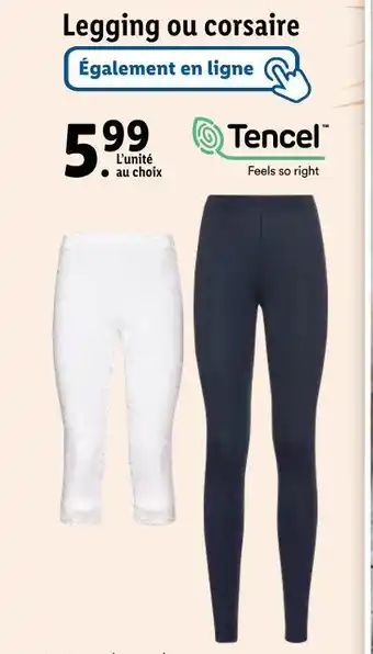 Lidl Lycra legging ou corsaire offre