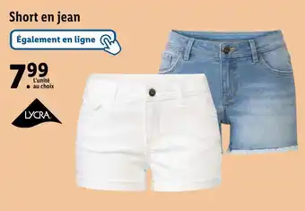 Lidl Lycra short en jean offre