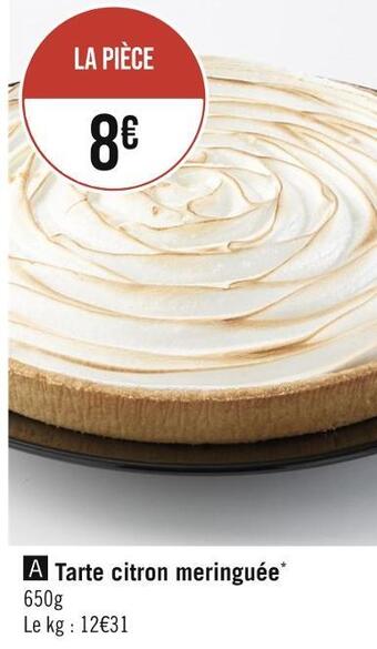 Casino Supermarchés Tarte citron meringuée offre