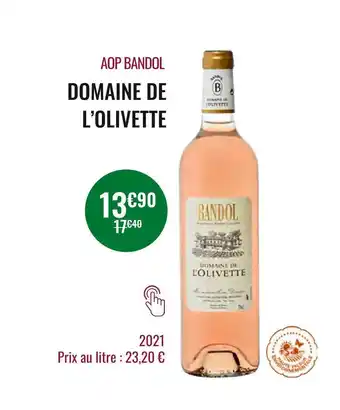 Nicolas Domaine de l’olivette aop bandol offre