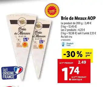 Lidl Saveurs de nos régions brie de meaux aop offre