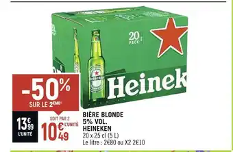 Petit Casino Heineken bière blonde 5% vol. offre