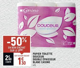 Spar Casino papier toilette douceur double épaisseur blanc offre