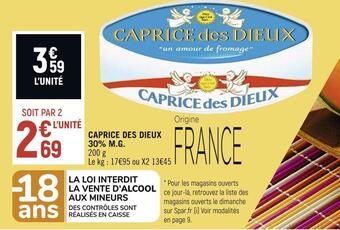 Spar Caprice des dieux caprice des dieux 30% m.g. offre