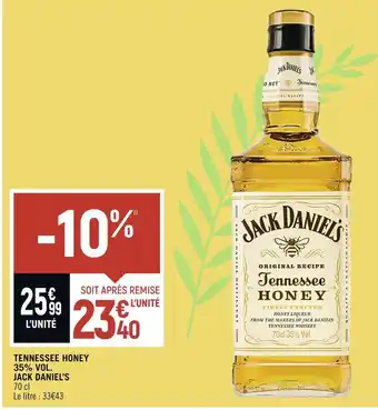 Spar Jack daniel’s tennessee honey 35% vol. offre