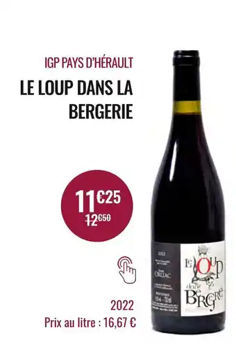 Nicolas Le loup dans la bergerie igp pays d’hérault offre