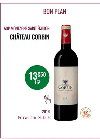 Nicolas Château corbin aop montagne saint émilion offre