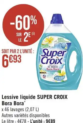 Casino Supermarchés Super croix lessive liquide bora bora* offre