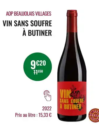 Nicolas Vin sans soufre à butiner aop beaujolais villages offre