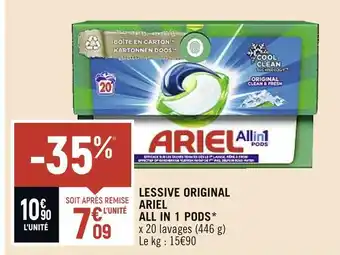 Spar Ariel lessive original all in 1 pods* offre