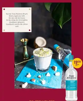 Nicolas Trois rivières rhum blanc agricole offre