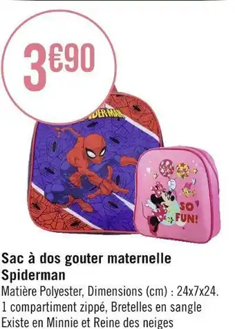 Sac Ă dos gouter maternelle spiderman