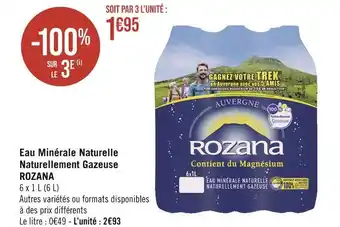 Rozana eau minérale naturelle naturellement gazeuse