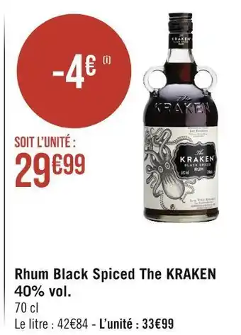 The kraken rhum black spiced 40% vol.