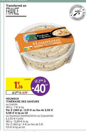 Intermarché Itinéraire des saveurs houmous offre