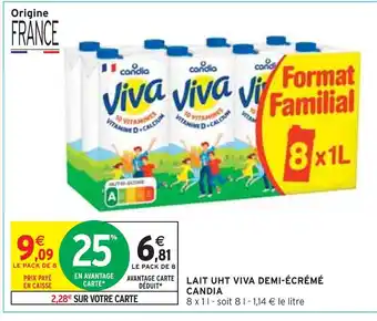 Intermarché Candia lait uht viva demi-écrémé offre
