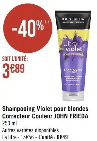 John frieda shampooing violet pour blondes correcteur couleur