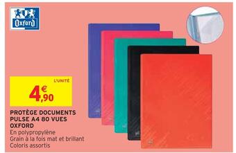 Intermarché Oxford protège documents pulse a4 80 vues offre