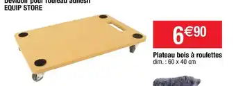 Cora x Carrefour Plateau bois à roulettes offre