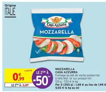 Intermarché Casa azzurra mozzarella offre