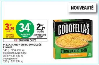 Intermarché Findus pizza margherita surgelée offre