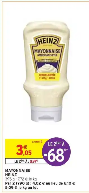 Intermarché Heinz mayonnaise offre
