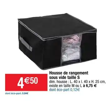 Cora x Carrefour Housse de rangement sous vide taille s offre