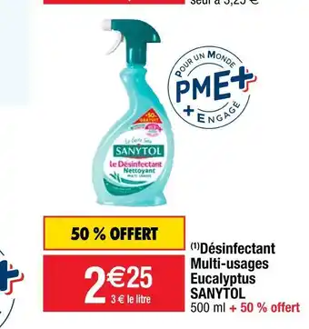 Cora x Carrefour Sanytol désinfectant multi-usages eucalyptus offre