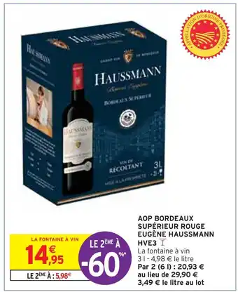 Intermarché Eugène haussmann aop bordeaux supérieur rouge hve3 offre