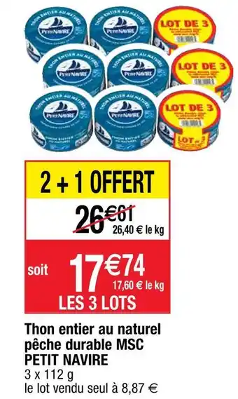 Cora x Carrefour Petit navire thon entier au naturel pêche durable msc offre