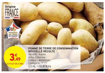 Intermarché Pomme de terre de consommation nouvelle recolte offre