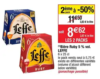 Cora x Carrefour Leffe bière ruby 5 % vol. offre