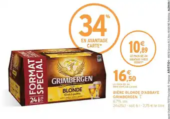 Intermarché Grimbergen bière blonde d'abbaye offre